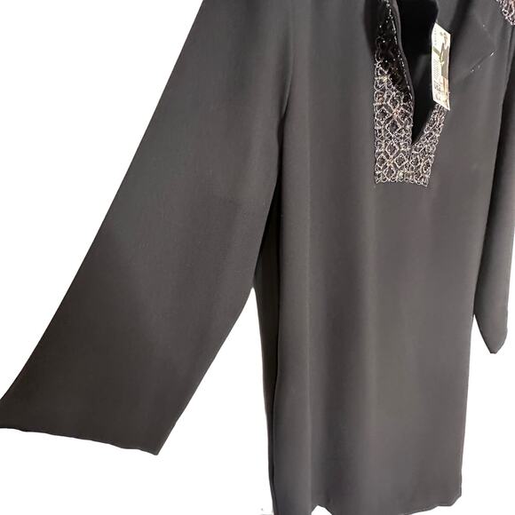 NWT Karen Kane Black Embroidered Shift Dress LARGE - Picture 4 of 9